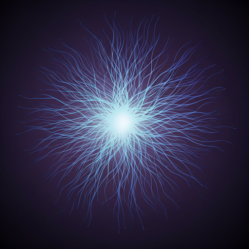 Abstract violet and blue neural network visualization